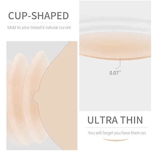 VOCH GALA Nipple Covers 2 Pairs-Seamless and Sheer Adhesive Silicone Nipple Pasties for Women Reusable, Sticky Breast Petals thumbnail 4