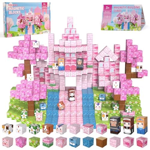 Vdealen 300 PCS Magnetic Blocks-Magnetic Building Blocks, Stacking Magnetic Cubes Toy for Kids, STEM Montessori Sensory Toys for Boys and Girls Age 3 4 5 6 7 8 9 10 11 12 Christmas Birthday Gift - Image 1