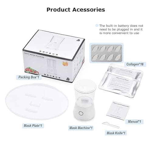 EcoMyLife Face Mask Maker Mini Natural Mask Machine DIY Skin Food Sheet Mask Facial Treatment SPA Skin Care Product with Mask Molds & 16 Collagen Pills thumbnail 6