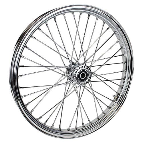 Chrome Front 40 Spoke Spool Hub Wheel 21 x 2.15 fits Harley (3/4" Bearings) - Image 1