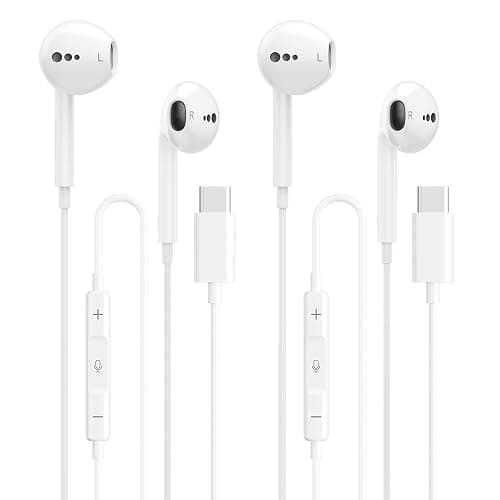 USB C Headphones for iPhone 17 16 15, Wired Earbuds with Microphone & Volume Control, Nosie Reduction Headset, iPhone Earphones Wired for Apple, Android, iPad,Galaxy S25 S24 Ultra, Pixel 9 【2 Packs】 - Image 1
