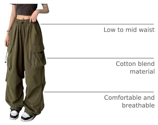 Women Cargo Pants Baggy Y2K Clothing Multi Pockets High Waist Loose Straight Leg Pants Vintage Grunge Aesthetic Clothes thumbnail 4