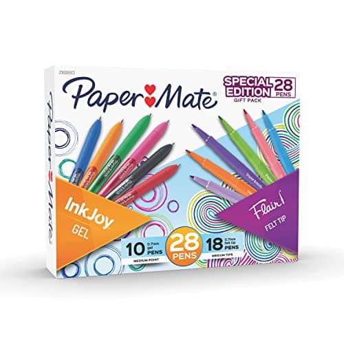 Paper Mate Pens Variety Pack, InkJoy Retractable Gel Pens, Flair Felt Tip Pens, Assorted, 28 Count - Image 1