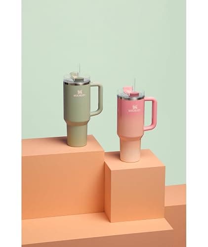 STANLEY Quencher H2.0 Tumbler with Handle and Straw 40 oz | Flowstate 3-Position Lid | Cup Holder Compatible for Travel | Insulated Stainless Steel Cup | BPA-Free | Pink Mesa Sunset thumbnail 5