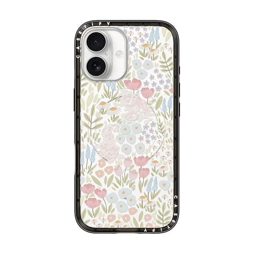 CASETiFY for iPhone 17 Case - Compact Compatible with MagSafe | Slim and Sleek | 4ft. 2x Military Grade Drop Protection | Eleanor by Ivory Paper Co | Black - Image 1