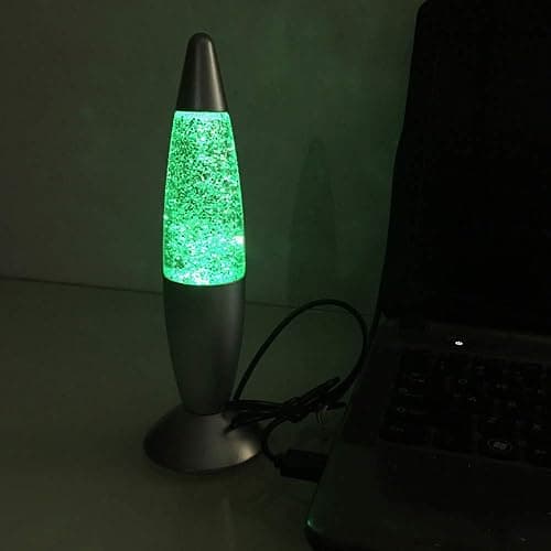 Cdycam Glitter Lamp LED Vintage Mini 7.28'' Night Light Lamp with USB Multi Color Changing Rocket Light for Kids Boys Girls Adult Bedroom (Light with Charging Plug) thumbnail 7