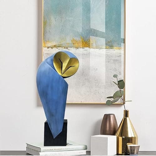 YHHRESINHOME Mid-Century Modern 15 Inch Resin Owl Sculpture - Handmade Vintage Home Decor Statue for Bookshelves, Office Desk, Mantel & Collector Display thumbnail 2