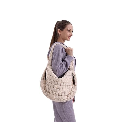 VAKAER Puffer Tote Bag for Women Quilted Crossbody Large Hobo Carryall Lightweight Padded Shoulder Bag for Travel Work thumbnail 2