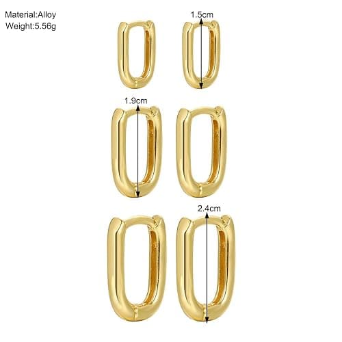3 Pairs Chunky Gold Hoop Earrings Set for Women Dainty Rectangle Hoop Earrings Lightweight Small Huggie Hoop Earrings Hypoallergenic Minimalist Stud Earrings Trendy Jewelry thumbnail 5