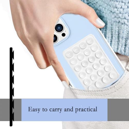 Zakora 5PCS Silicone Suction Phone Case Mount, Suction Phone Holder, Sticky Pad Grip, Non-Slip Silicone, Pink, White thumbnail 5