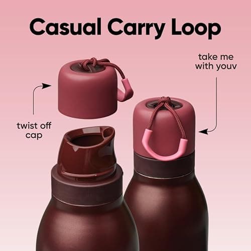 Owala FreeSip Twist Insulated Stainless Steel Water Bottle with Straw for Sports and Travel, BPA-Free, 24-oz, Black Cherry thumbnail 4