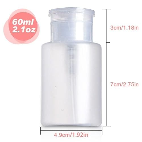 Pump Dispenser-Refillable Cosmetic Push Down Pump Dispenser-PP Material Alcohol Dispenser-Empty Makeup Acetone Containers for Acetone Nail Polish Remover,Nail Care,and Alcohol (3PCS) thumbnail 3