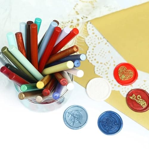 Pearl White Wax Seal Sticks, ONWINPOR 30pcs Glue Gun Metallic White Wax Sealing Sticks for Waxseal Stamp, Wedding Invitations, Envelope Letter Sealing (Pearl White) thumbnail 8