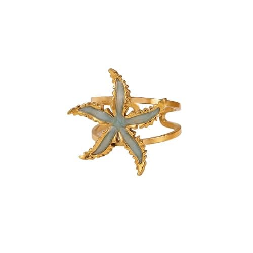 Zxcog Gold Starfish Beach Ring for Women Boho Beach Starfish Open Ring Unique Ocean Summer Star Rings Trendy Elegant Jewelry Accessories - Image 1