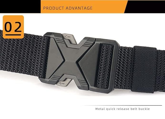 Cicilin Mens Quick Release Tactical Belt Military Work Nylon Web Work Adjustable Belt thumbnail 3