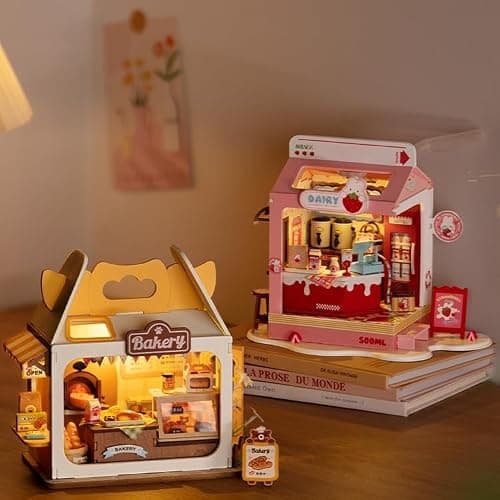 Wowood DIY Mini House Building Miniature Kit Milkbox, Miniverse Lifestyle Bookshelf Decoration, Cute Craft Kits for Women or Girls 14+, Kawaii Gifts Hobbies for Crafters (Strawberry Milkbox) thumbnail 8