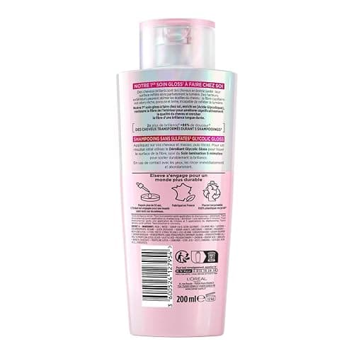 L'Oréal Paris - Routine Capillaire Protectrice pour Cheveux Ternes - Shampooing + Soin Lamination + Sérum Sans Rinçage - Acide Glycolique - Sans Sulfates - Elseve Glycolic Gloss - 3 Produits thumbnail 8