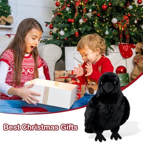 FestiGlow 1 PCS Realistic Crow Plush, Black Crow Stuffed Animal Plush, Realistic Raven Prop, Soft Little Bird Raven Stuffed for Christmas Birthday Gifts Halloween Party Home Decor 9.84 thumbnail 7