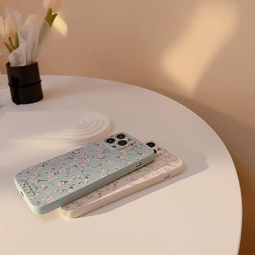 Ownest Compatible with iPhone 14 Plus Case Vintage Floral Rose Pattern Cute Design for Women Girls Fashion Slim Soft Flexible TPU Rubber for iPhone 14 Plus-White thumbnail 6