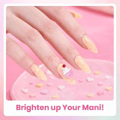 Beetles Jelly Gel Nail Polish Set, 6 Colors Pastel Pink Cat Eye Blue Purple Yellow Green Glitter Gel Polish Kit with Magnet Sticker Soak Off UV Gel Nail Art Salon DIY at Home Summer Gift for Women thumbnail 3