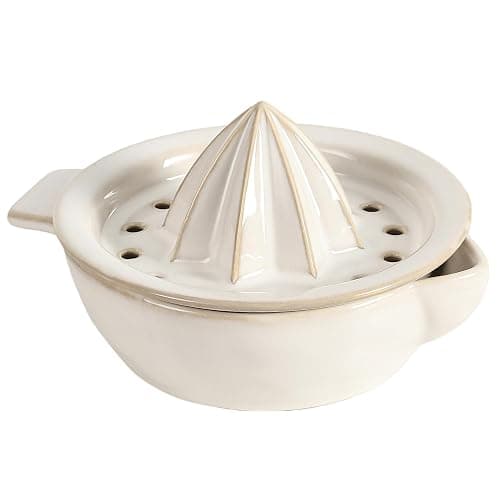 Ceramic Citrus Lemon Orange Juicer Manual Squeezer, Hand Juicer Reamer | Rotation Press with Strainer Lid, Spout, Handle, Dishwasher Safe, Easy to Clean - Image 1