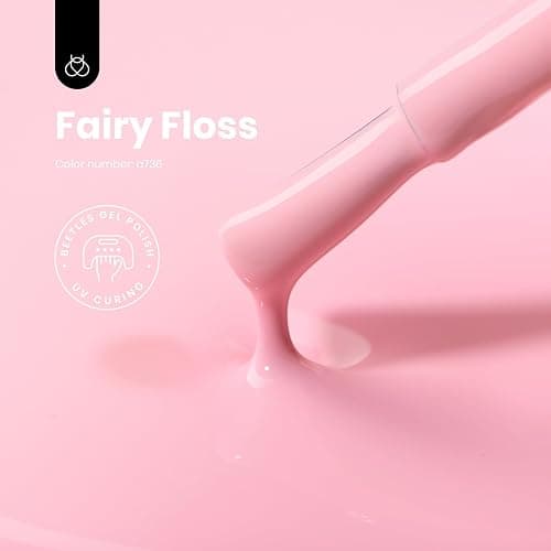 Beetles Pink Gel Nail Polish - 15 ML Light Pink Color Fairy Floss Polish Soak off Uv LED Lamp Baby Pink Nails DIY Salon for Women Colorful Bottle Gift for Women thumbnail 2