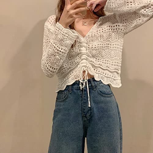 Cottagecore Blouse Crochet Top Cottagecore Clothing Grunge Fairy Clothes Grunge Fairy Aesthetic Fairycore Clothing - One Size - White thumbnail 7