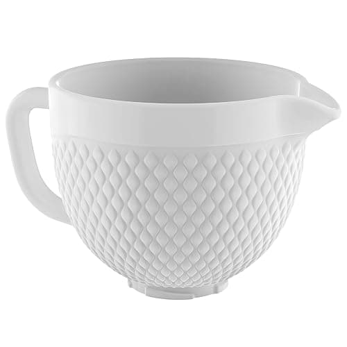 GVODE Ceramic Mixer Attachment Fit 4.5-5Q Tilt-Head Models, 5Qt Ceramic Bowl for KitchenAid Mixers, Vintage Pineapple Design | Microwave & Dishwasher Safe Baking thumbnail 3
