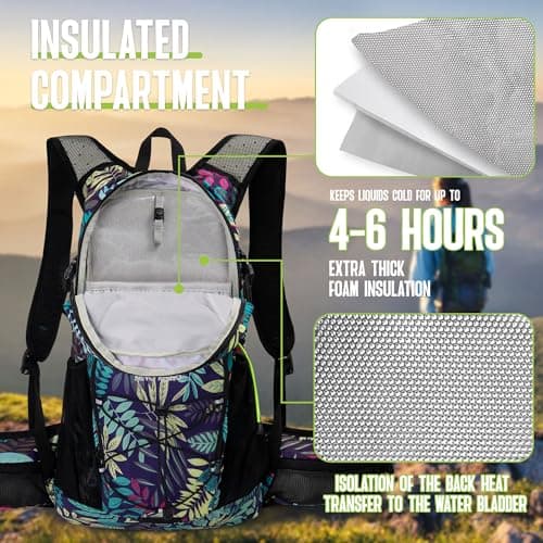 N NEVO RHINO Hydration Backpack, 18L Multipurpose Hiking Backpack with 3L Water Bladder, Water Backpack Insulated Hydration Pack Ideal for Hiking and Cycling thumbnail 3