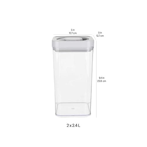 Amazon Basics Airtight Food Storage Containers, BPA Free, with Twist/Turn Lids, for Kitchen Pantry Organization, 10-Piece Square Set, Clear Plastic thumbnail 7