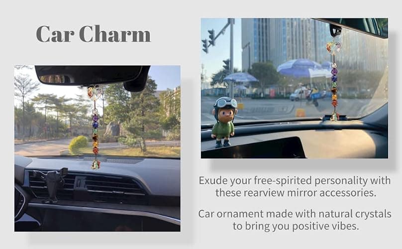 Gemstones Healing Feng Shui Crystals Window Car Decorations Hanging Ornament for Home Decor Party Decor（Heart Shape） thumbnail 4