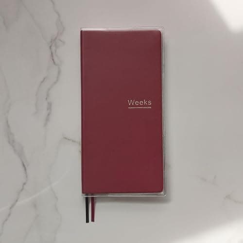 Undated Weekly Planner Notebook Pocket Organizer Appointment Book Journal Notebook A6 Week Plan Notepad (Red with cover) thumbnail 4