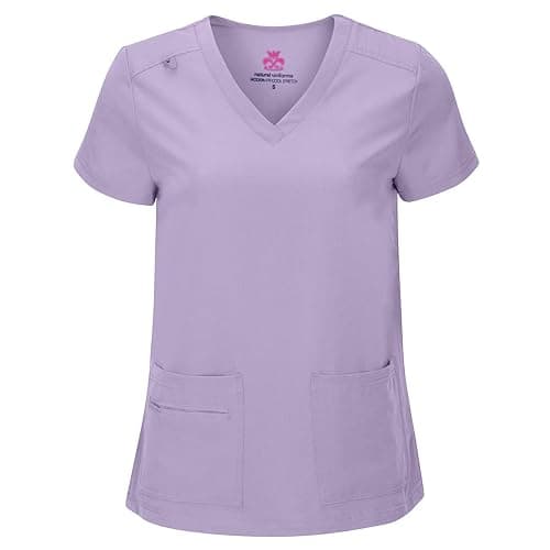 Natural Uniforms Women's Cool Stretch V-Neck Top and Cargo Pant Scrub Set with Regular and Petite Sizes thumbnail 2