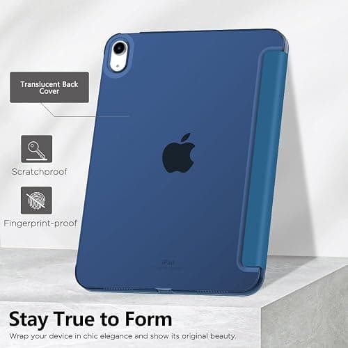 MoKo for iPad (A16) 11th Generation Case, iPad 10th Gen Case, Dark Sea Blue | For iPad 11/10.9 Inch Case 2025/2022, Slim Stand Hard PC Translucent Back Shell Smart Cover,Support Touch ID,Auto Wake/Sleep thumbnail 6