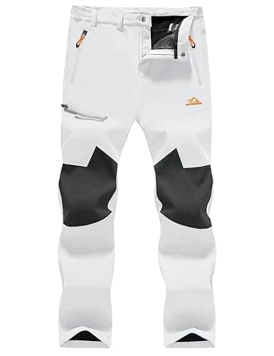 MAGCOMSEN Men's Winter Pants Fleece Lined Ski Snow Pants Water Resistant 4 Zip Pockets Outdoor Pants - Image 1