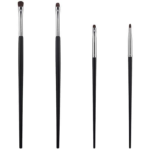 4Pcs Eye Makeup Brush Sets Mini Smudge Brush for Eyeliner Eyeshadow Brushes Eyeliner Brushes for Powder Gel Cream Liquid Concealer brush Eyeliner Blending Corner Highlighter Soft Natural Pony Hair (4) - Image 1