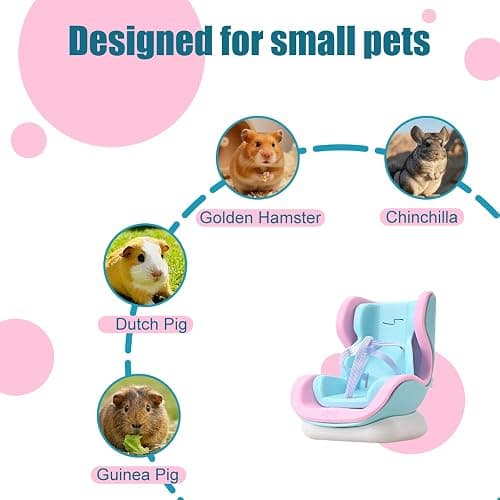 Hamsters Car Seat,Adjustable Leash Gerbils Car Vent Holder Includes Vent Clip & Magnetic Base for Hamsters Guinea Pigs Mice Small Animals thumbnail 5