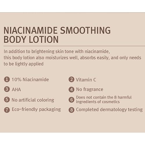 MIZON Niacinamide Smoothing Body Lotion AHA Vitamin C Hyaluronic Acid Smooth Korean Glowy skin Mild Exfoliation (300ml / 10.14 FL oz) thumbnail 6