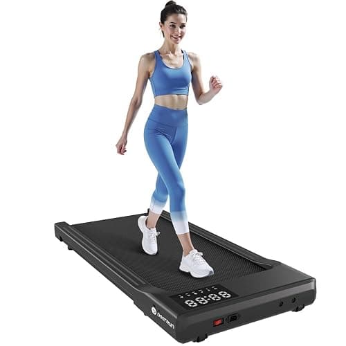 DeerRun Raceable Walking Pad Portable, Under Desk Treadmill with 9% Incline, 3HP Treadmills for Home 300LBS, Adjustable Speed 3.8MPH, LED Screen Display, Remote & APP Control, No Assembly - Image 1