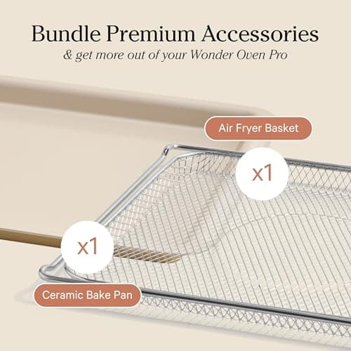 Our Place Wonder Oven & Essentials Kit | 6-in-1 Air Fryer Toaster Oven with Steam Infusion | Countertop Convection Oven Combo with Extra Bake Pan & Air Fryer Basket | Non-toxic, PFAS-Free Duo | Steam thumbnail 4