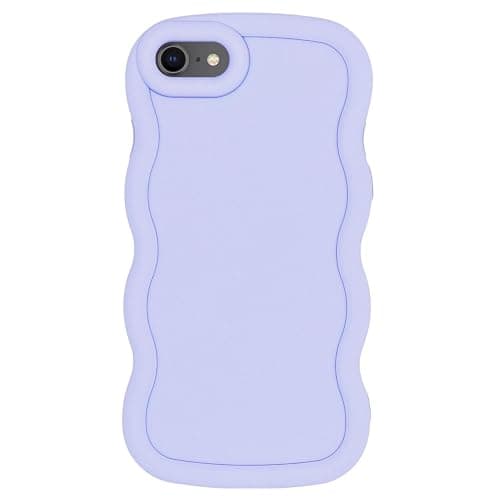 WOGROO Slim Fit Case for iPhone SE (2nd 2020 and 3rd 2022 Generation) & iPhone 7 & iPhone 8 4.7-Inch, Wave Frame, Cute Soft TPU Thin Protective Phone Cover for Women, Light Purple - Image 1