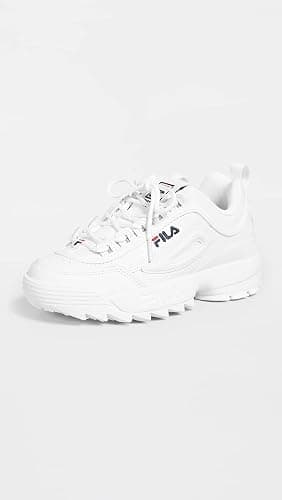 Fila Women's Disruptor II Premium Comfortable Sneakers, White/Navy/Red, 10 thumbnail 4