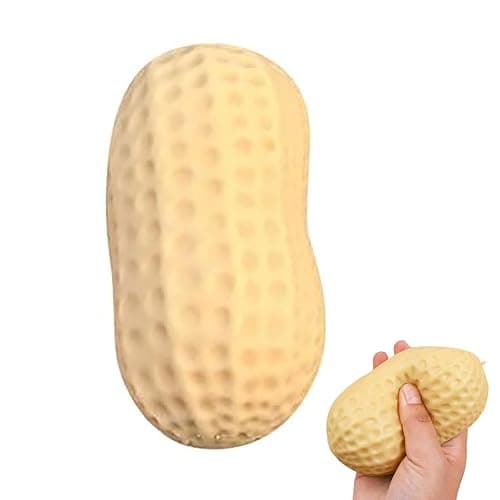 Peanut Shaped Squish Balls, Slow Rebound Cute Peanut Stress Balls, for Stress Relief, Anxiety Relief Fidget, Soft Squeeze Decompression Dough,Birthday Gifts, Party Favors, Desk & Offic (1PCS) - Image 1