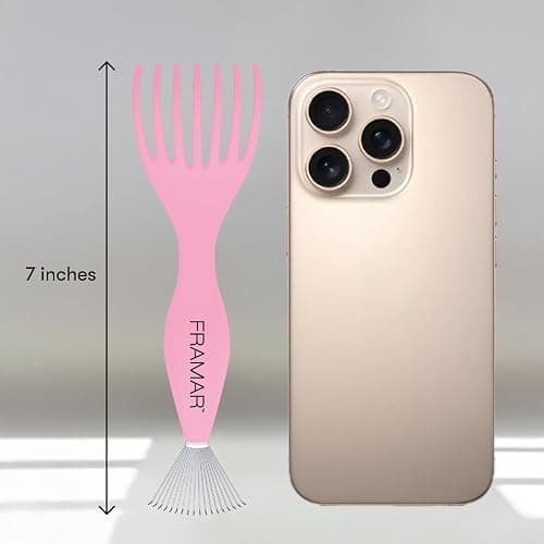 FRAMAR Premium Hair Brush Cleaner Tool – Hairbrush Cleaner Tool, Brush Cleaner Tool for All Types, Comb Cleaner – 2 in 1 Design Removes Hair & Build up Instantly – Pink thumbnail 3