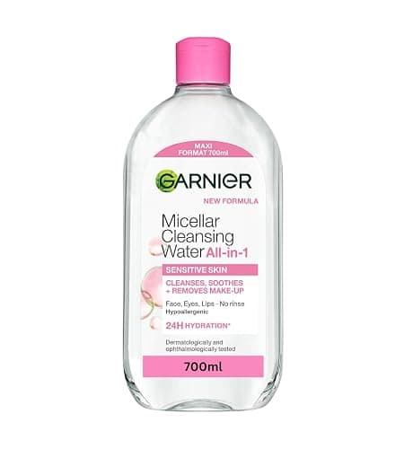 Garnier Micellar Water 700ml, All-in-One Face Cleanser & Makeup Remover | Gentle Face and Eye Makeup Remover Suitable For All Skin Types Even Sensitive Skin, Soothing Formula, Dermatologically Tested - Image 1