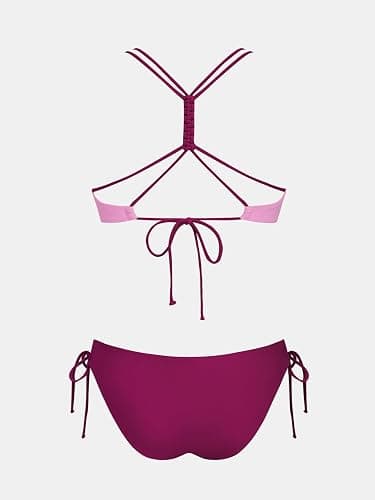 CUPSHE Women's 2 Piece Bikini Set Back Braided Straps with Reversible Bottom thumbnail 7