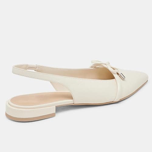 Riekhany Slingback Flats for Women Bow Tie Closed Pointed Toe Low Heel Pumps Comfortable Work Dress Ballet Flats Mule Shoes thumbnail 3