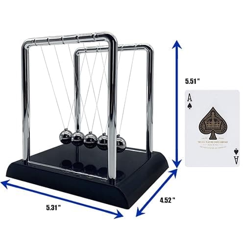 BEWITU Newtons Cradle Balance Balls, Swinging Balls with Black Base, Science Physics Accessories for Adults, Calm Down Fidgets Kit, Desk Ornament for Stress Relief, Office Home Decoration (Black) thumbnail 2