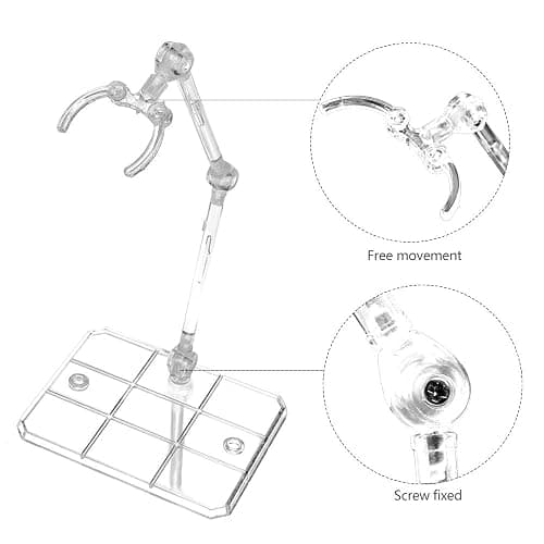 XISTEST Action Figure Stand, 8 PCS Assembly Action Figure Display Holder Base Doll Model Support Stand Compatible with HG RG SD SHF Gundam 1/144 Toy with Screwdriver Transparent thumbnail 4
