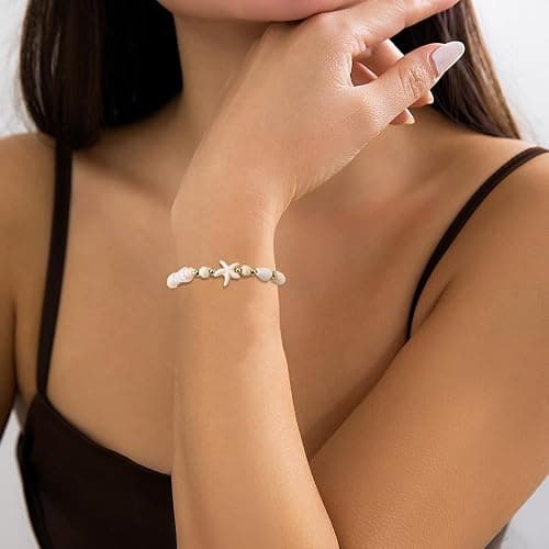 Shell Bracelets for Women Boho Seashell Rope Bracelet Beach Bracelets for Women Starfish Bracelet Suffer Beach Jewelry thumbnail 4